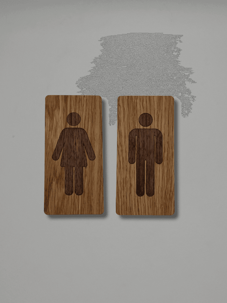 wc schild mw eiche